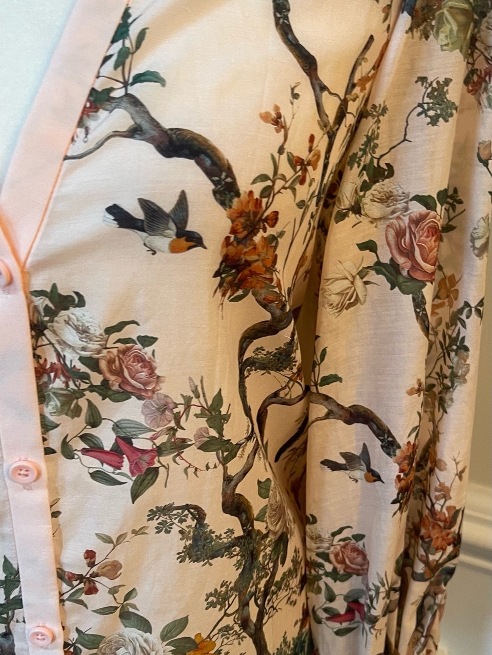Alice +Olivia Charis Floral Pink Blouse in Sunset Grove English Rose Sz L NWT - Picture 7 of 16